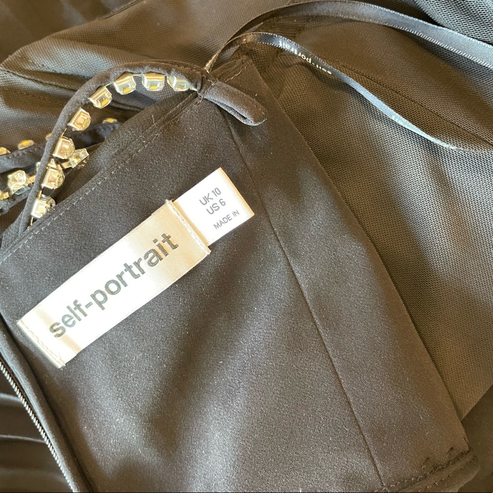 Self Portrait Black Chiffon Tiered Midi Dress - Picture 8 of 8